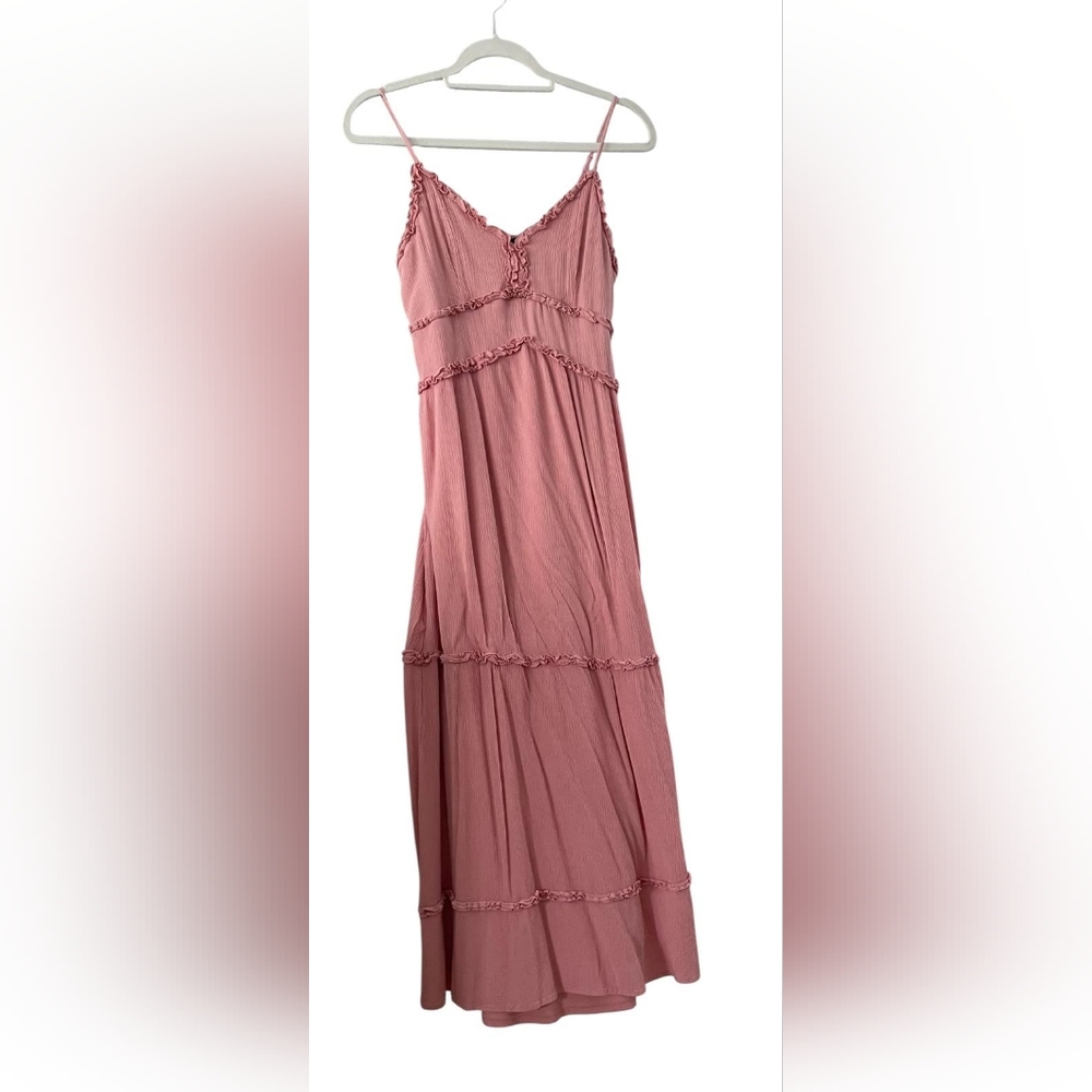 Elegant Pink Ruffled Dress